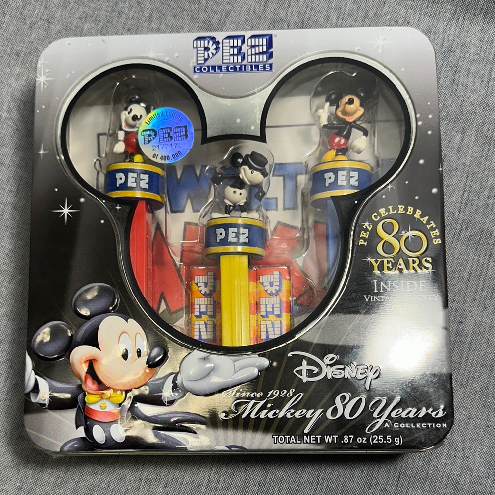 Disney Mickey 80th Anniversary PEZ Set - Red, Yellow, Blue
